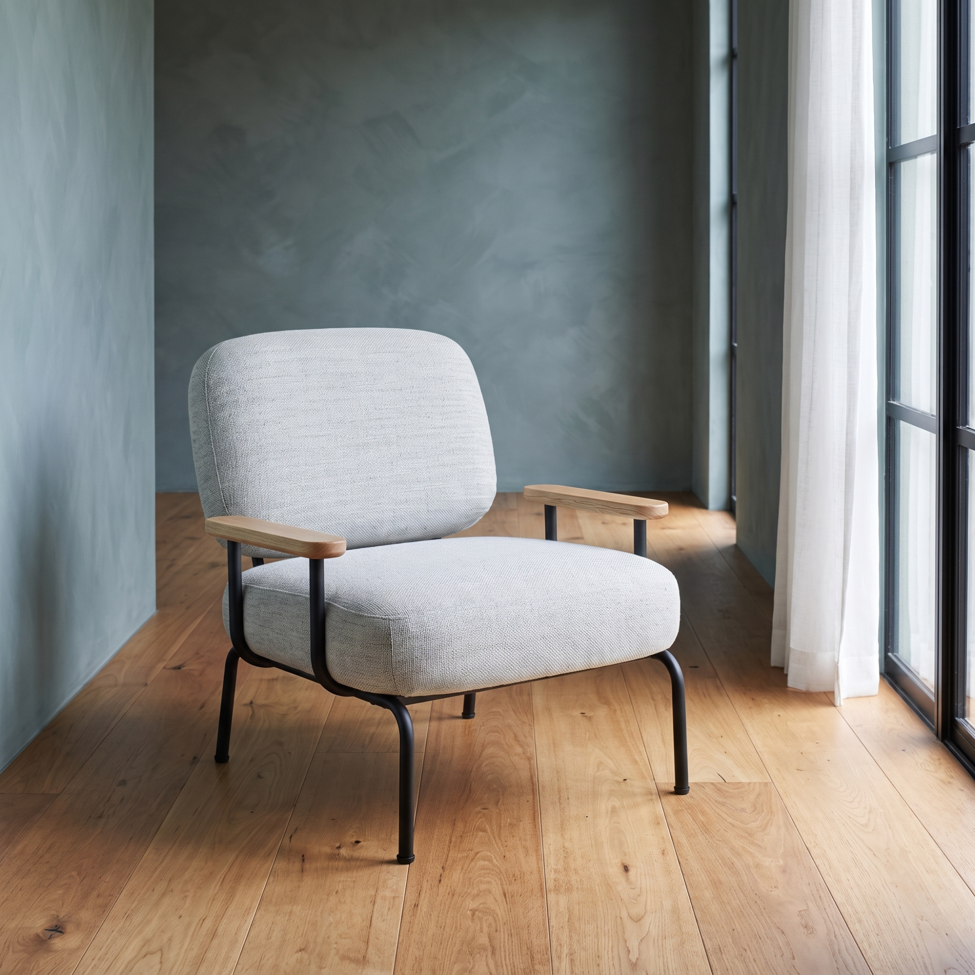 Seek & Ramble Accent Chair Mattia Upholstered Armchair Natural Pepper