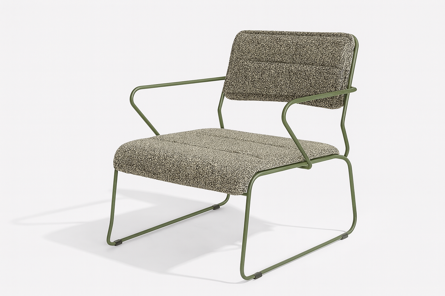 Parco Outdoor Armchair in olive with plush cushions, ideal for outdoor relaxation and entertaining.