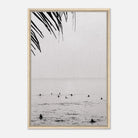Seek & Ramble Canvas Bali Surfers Ocean Coastal Serene Framed Canvas Print - Black & White Art 60x90cm