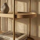 Seek & Ramble Shelving Cleo 3 Tier 90cm x 98cm Bookcase Natural Ash & Gold