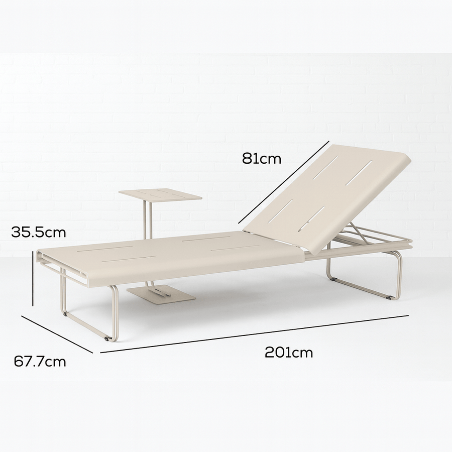 Parco Outdoor Sun Bed Sand measurements