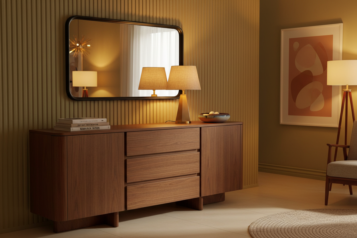 Seek & Ramble Cabinets Kiama 1.8m 2 Door 3 Drawer Buffet Walnut