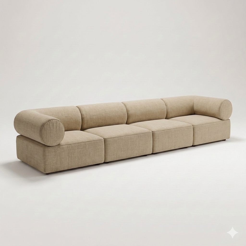 Seek & Ramble Sofa Masso 4-Seat Sofa — Velvet Beige