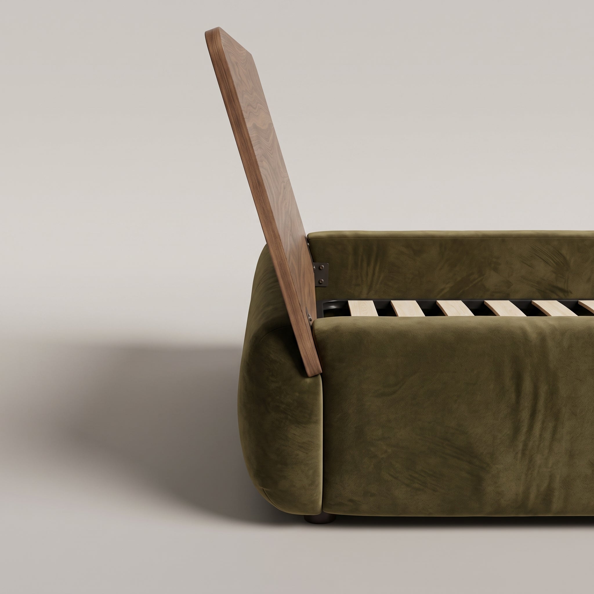Seek & Ramble Beds Frankie Queen Size Bed - Walnut & Moss