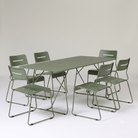 Seek & Ramble Armchair Parco Outdoor 7Pce Dining Table and Chairs Olive
