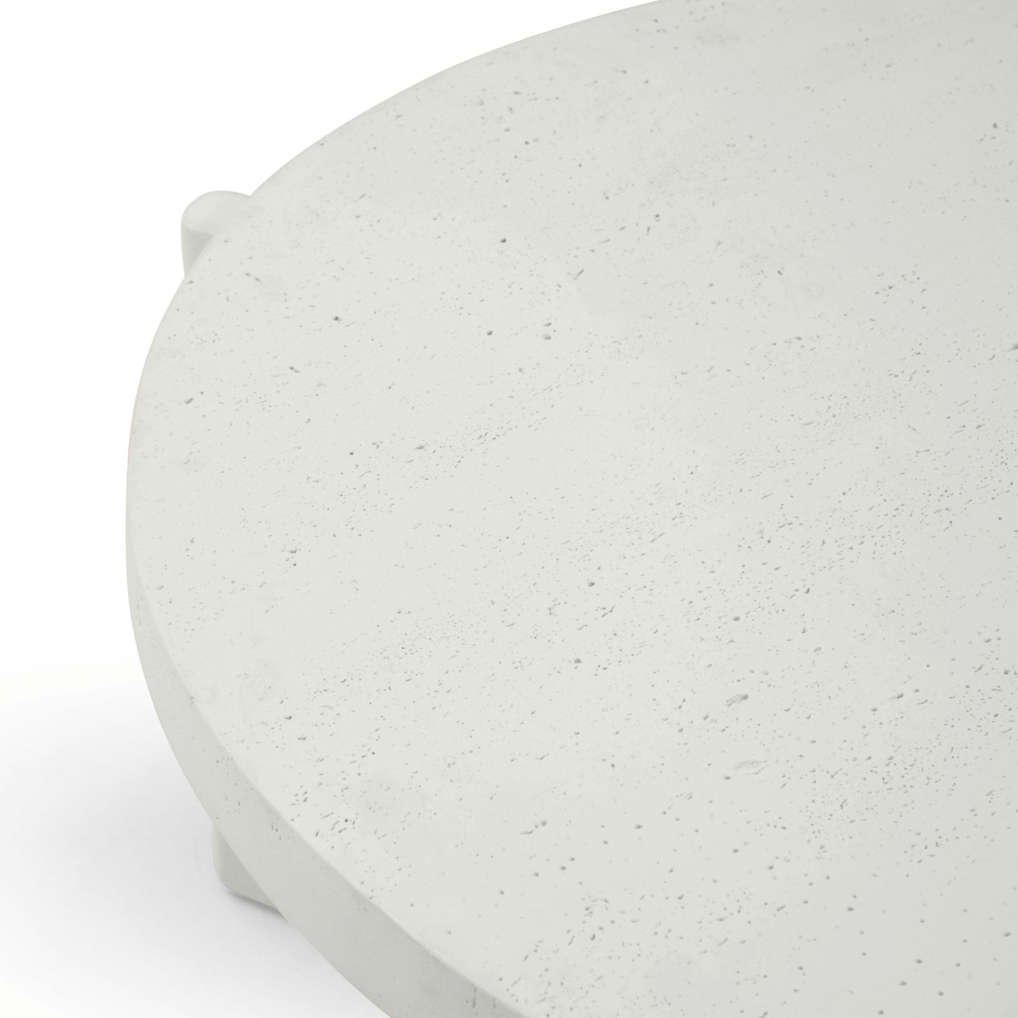 Seek & Ramble Bundles Delos Set 2 Round Coffee & Side Table Stone Look White Bundle