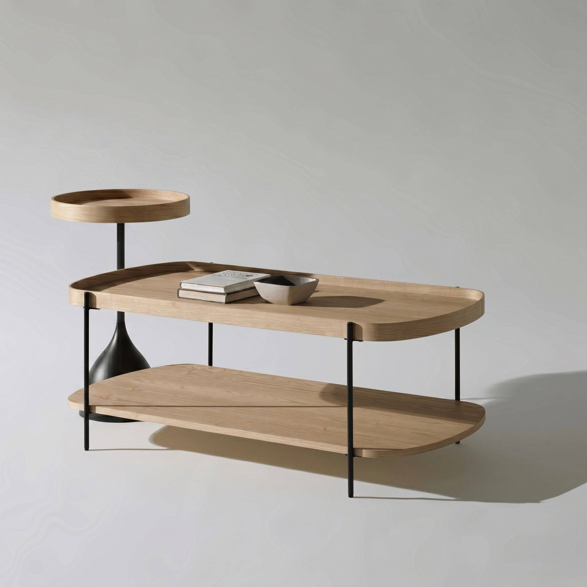 Seek & Ramble Coffee Tables Cleo Coffee Table and Side Table Natural Ash & Black Bundle