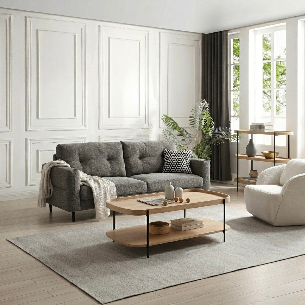 Seek & Ramble Coffee Tables Cleo 120cm Rectangle Coffee Table Natural Ash & Black
