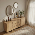 Seek & Ramble Cabinets Kiama 1.8m 2 Door 3 Drawer Buffet Natural Ash