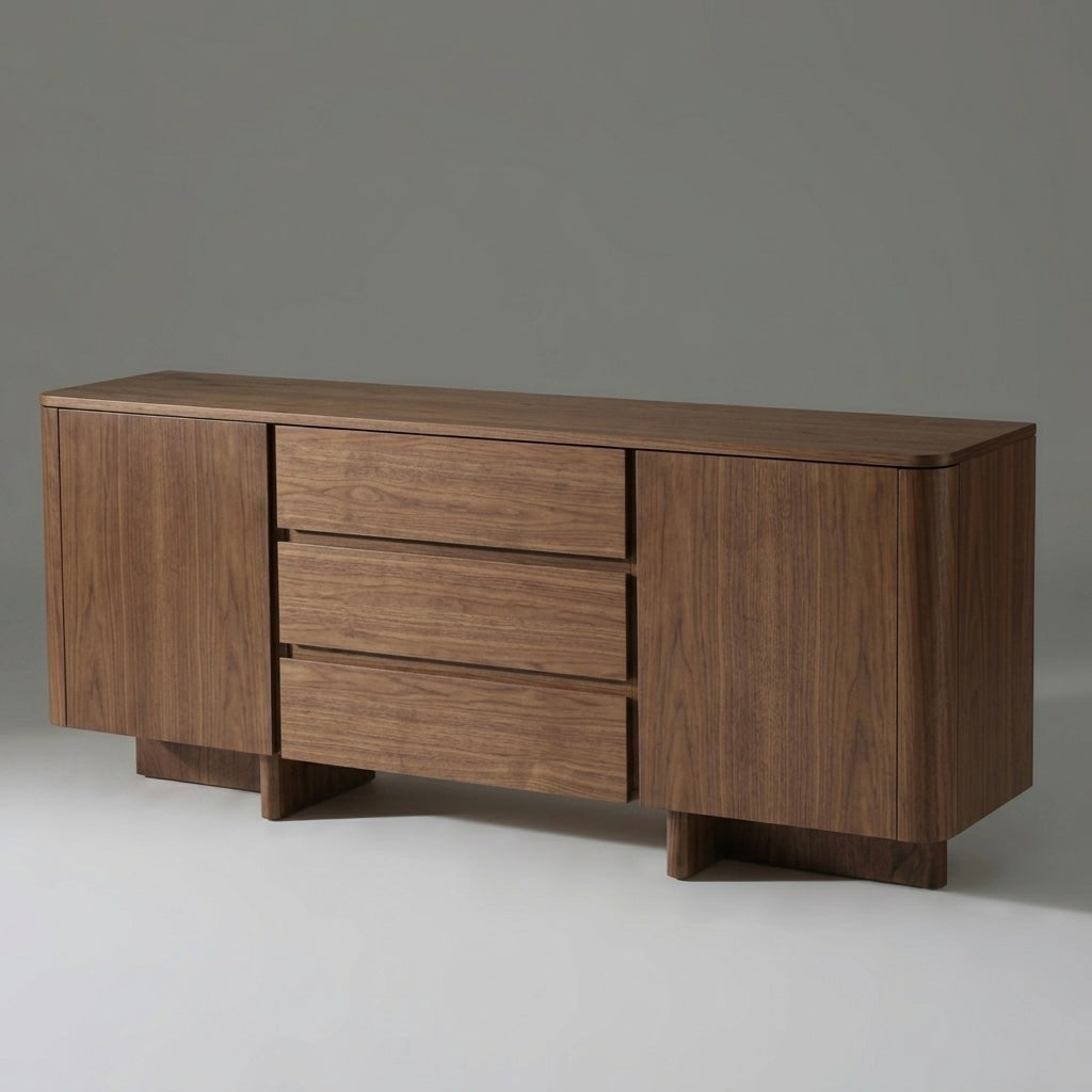 Seek & Ramble Cabinets Kiama 1.8m 2 Door 3 Drawer Buffet Walnut