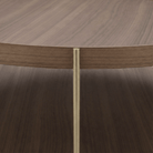 Seek & Ramble Side Tables Cleo 40cm Round Side Table Gold Legs With Storage Shelf Walnut