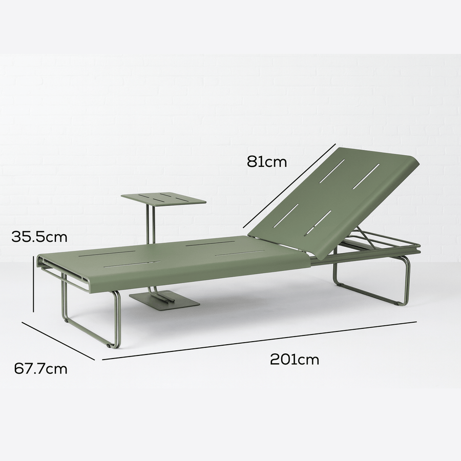 Parco Outdoor Sun Bed Olive measurements