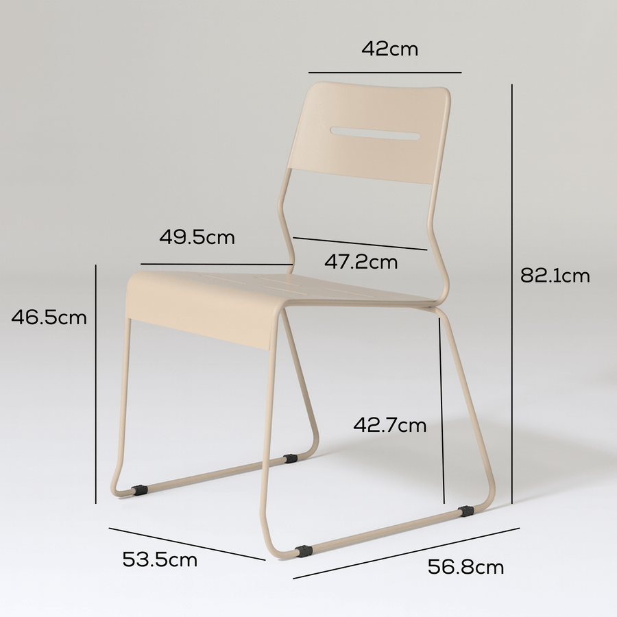 Parco Outdoor Dining Chair Sand Set of 2 measurements