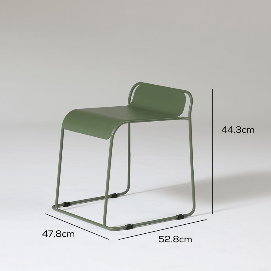 Parco Outdoor Stool Olive Set of 2 measurements
