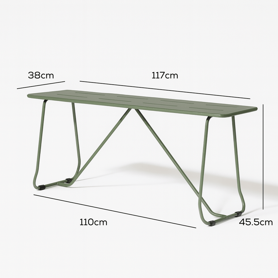 Parco Outdoor Bench Olive measurements