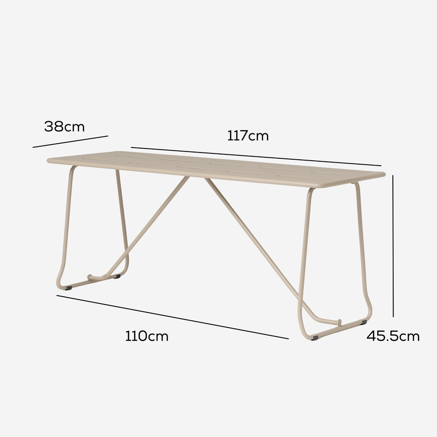 Parco Outdoor Bench Sand measurements