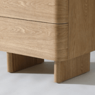 Two-tone bedside table in Natural Ash and Warm Grey, perfect for stylish bedroom interiors.