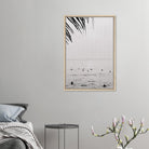 Seek & Ramble Canvas Bali Surfers Ocean Coastal Serene Framed Canvas Print - Black & White Art 60x90cm