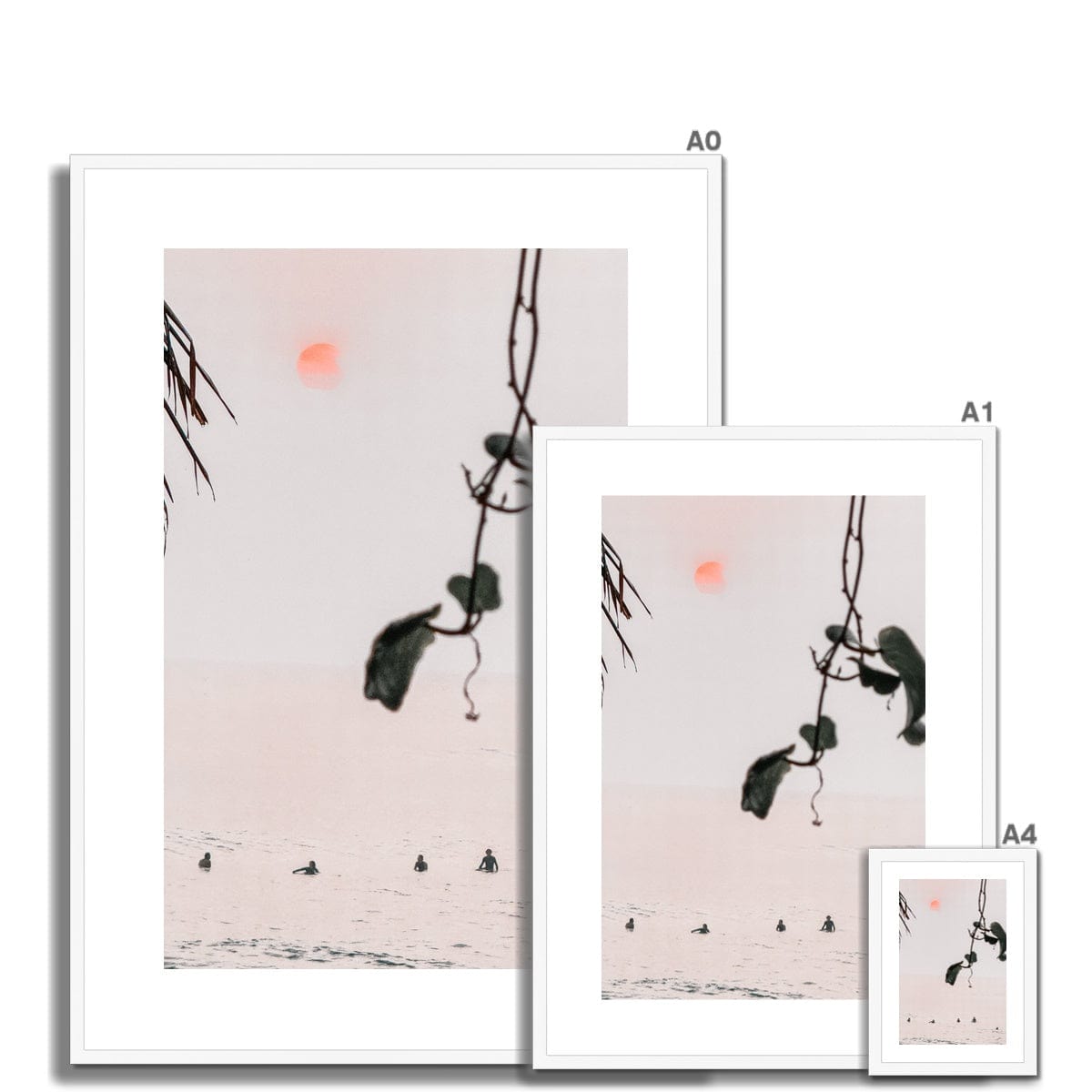 Seek & Ramble Framed Bali Surfers Canggu Sunset Framed Print