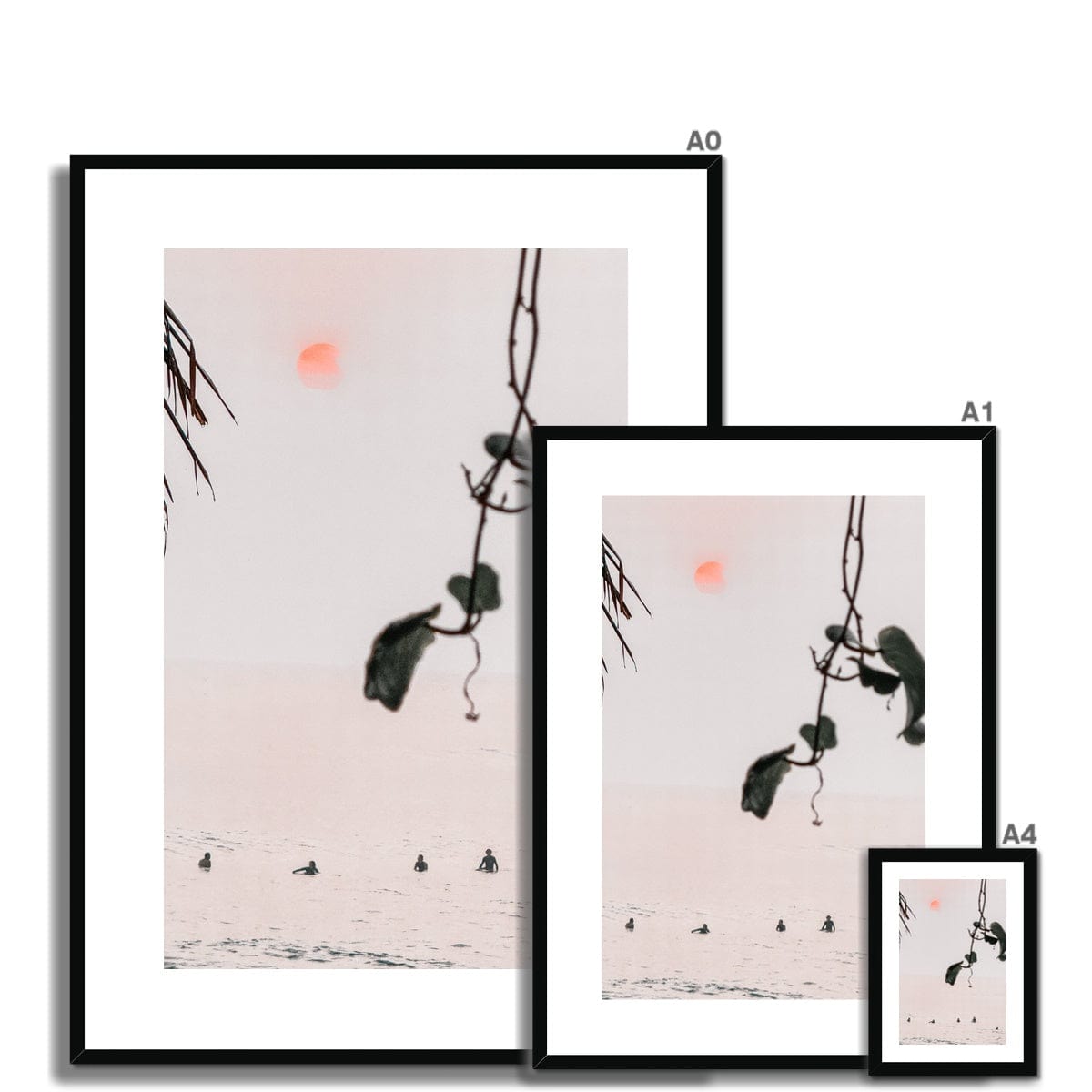 Seek & Ramble Framed Bali Surfers Canggu Sunset Framed Print