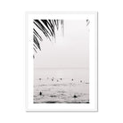 Seek & Ramble Framed A4 Portrait / White Frame Black and White Bali Canggu Surfers Framed Print