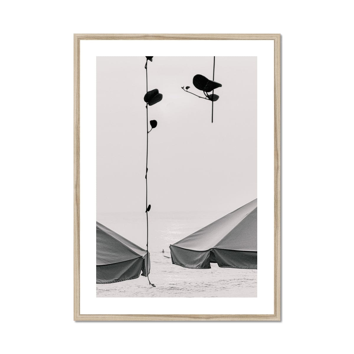 Seek & Ramble Framed A4 Portrait / Natural Frame Black and White Bali Coast  Framed Print