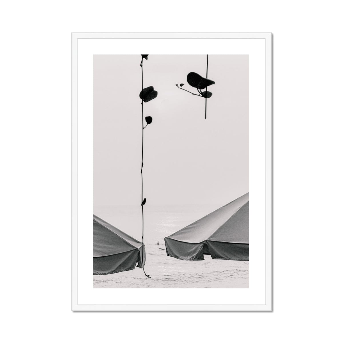 Seek & Ramble Framed A4 Portrait / White Frame Black and White Bali Coast  Framed Print