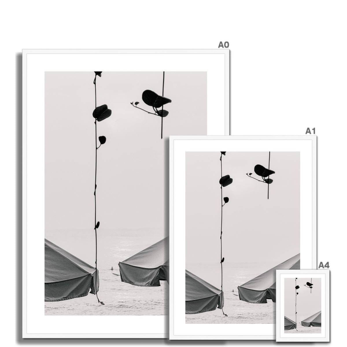 Seek & Ramble Framed Black and White Bali Coast  Framed Print