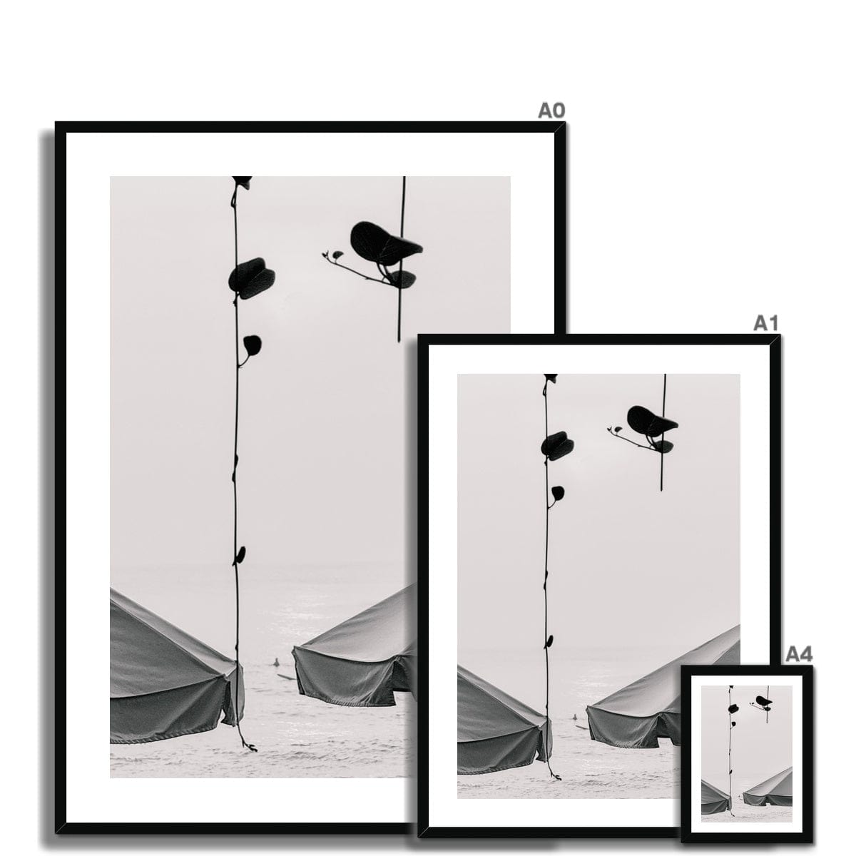 Seek & Ramble Framed Black and White Bali Coast  Framed Print