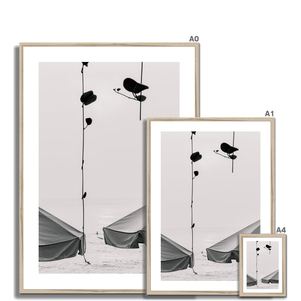 Seek & Ramble Framed Black and White Bali Coast  Framed Print