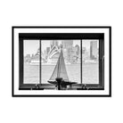 Seek & Ramble Framed 40"x28" / Black Frame Boat View Framed & Mounted Print