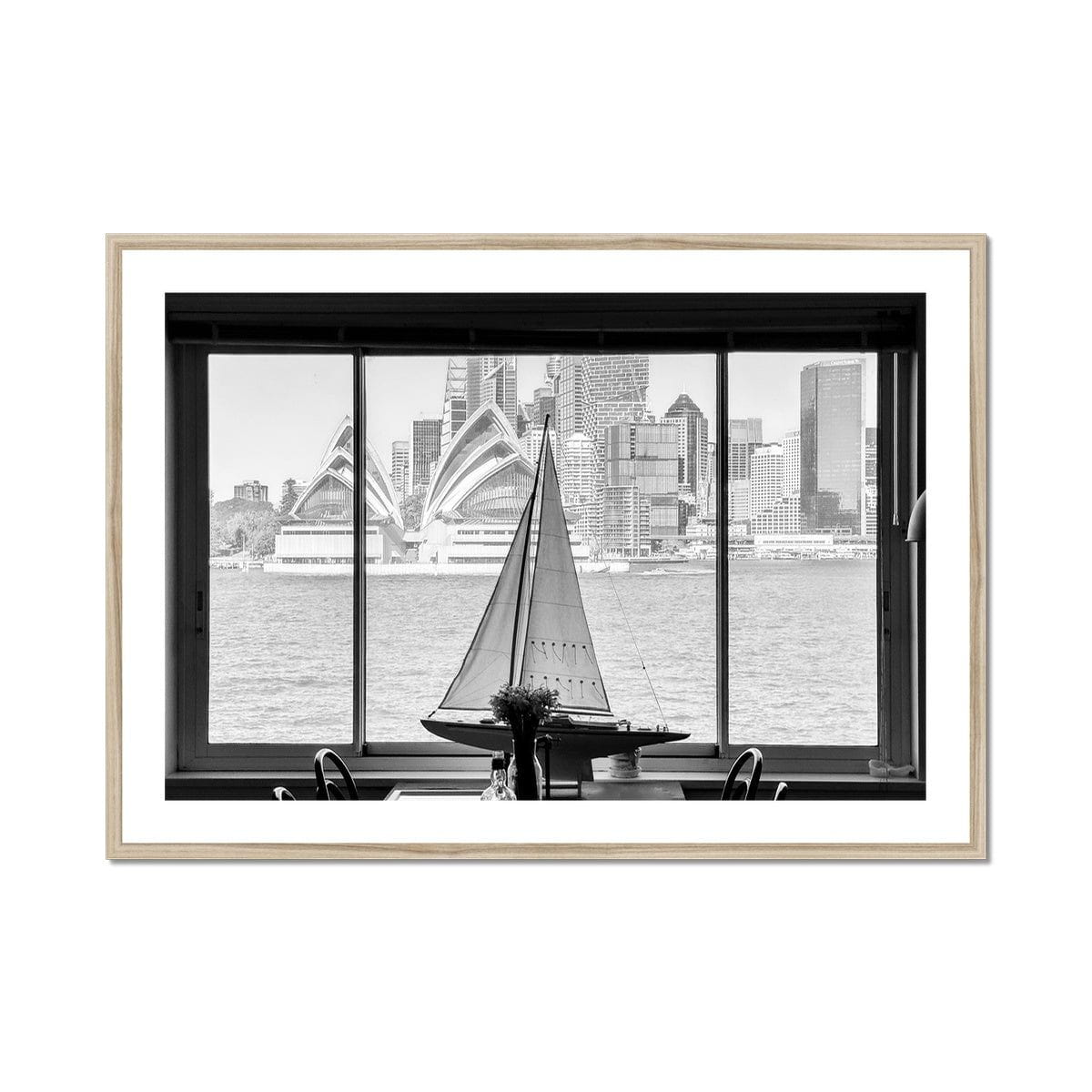 Seek & Ramble Framed 40"x28" / Natural Frame Boat View Framed & Mounted Print