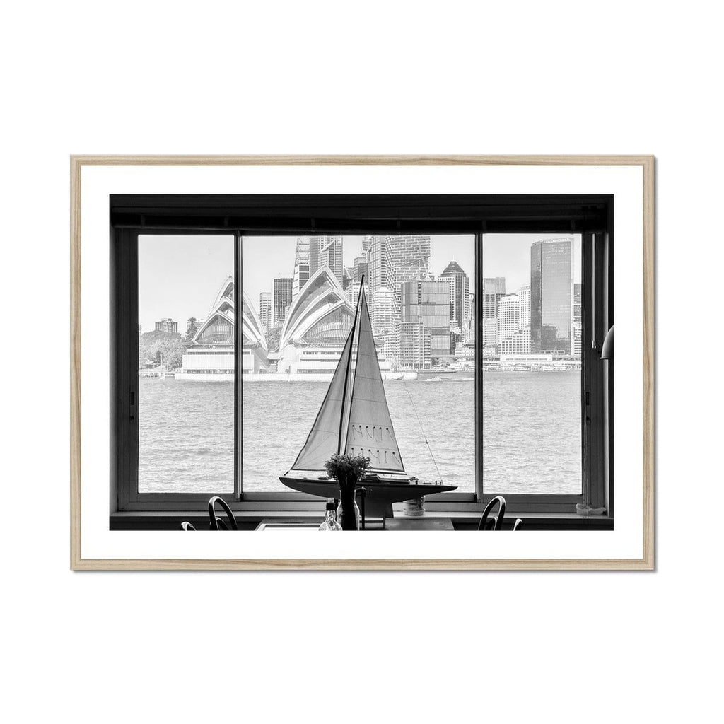 SeekandRamble Fine art 40"x28" / Natural Frame Boat View Framed & Mounted Print