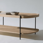 Seek & Ramble Coffee Tables Cleo 120cm Rectangle Coffee Table Natural Ash With Storage Shelf