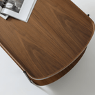 Seek & Ramble Coffee Tables Cleo 120cm Rectangle Coffee Table Walnut With Storage Shelf Gold or Black Leg