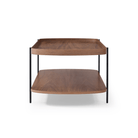 Seek & Ramble Coffee Tables Cleo 120cm Rectangle Coffee Table Walnut With Storage Shelf Gold or Black Leg