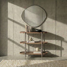 Seek & Ramble Shelving Cleo 3 Tier Bookshelf/Console Walnut & Brushed Stainless Steel Legs