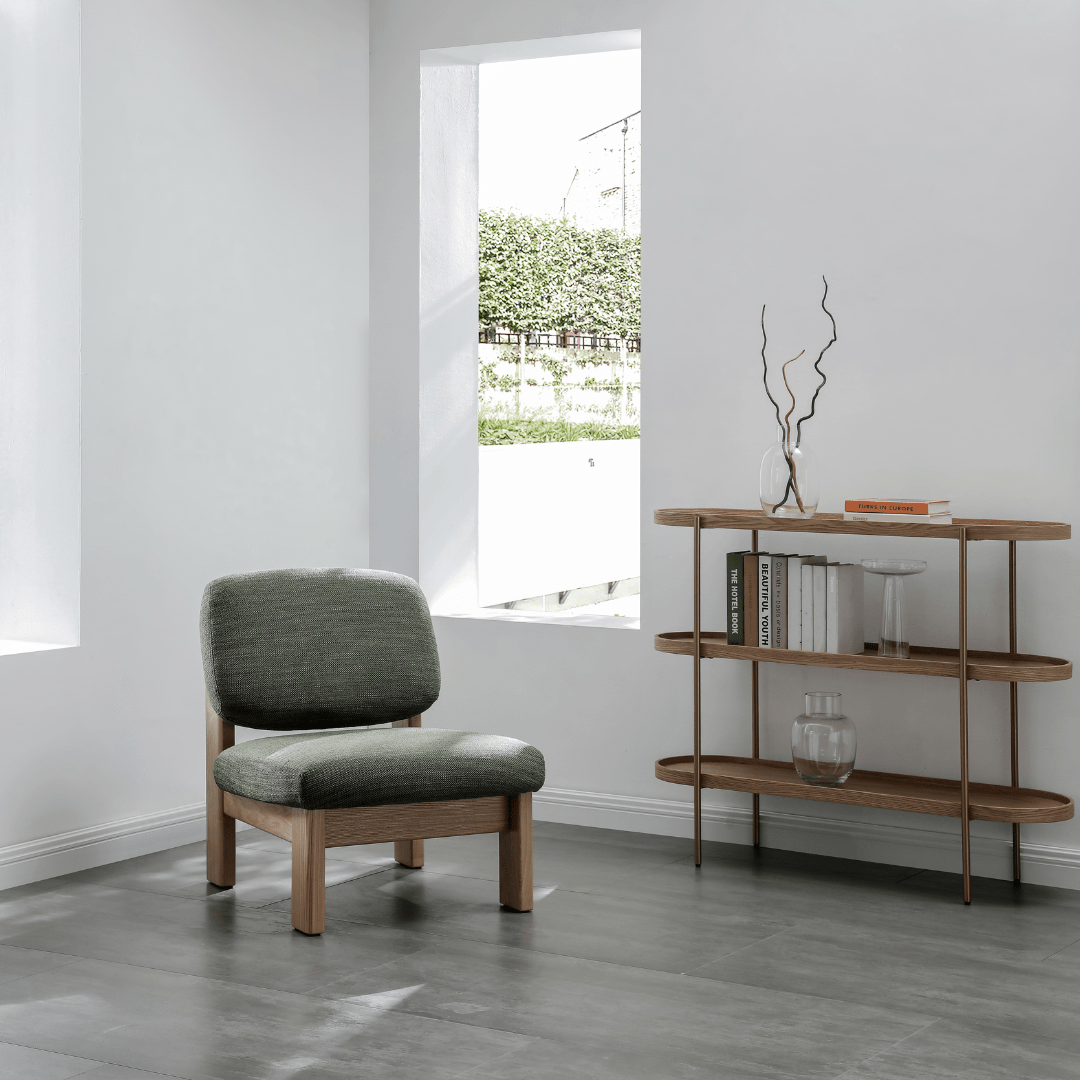 Seek & Ramble Shelving Cleo 3 Tier Shelf 120cm x 80cm Bookcase/Console Ash Black Frame