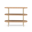 Seek & Ramble Shelving Cleo 3 Tier Shelf 120cm x 80cm Bookcase/Console Ash Black Frame