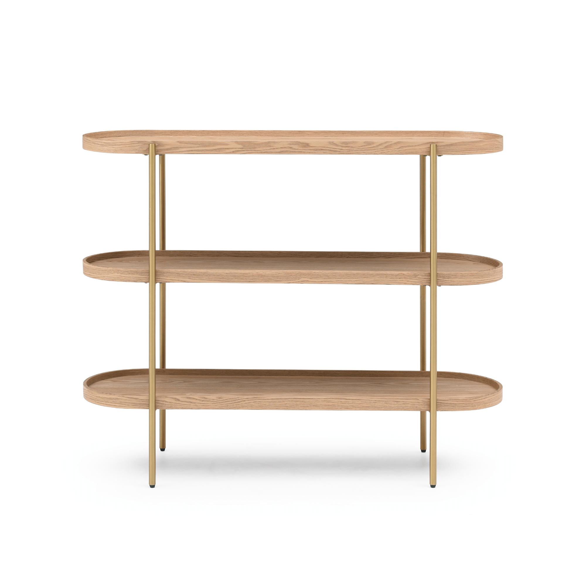Seek & Ramble Shelving Cleo 3 Tier Shelf 120cm x 80cm Bookcase/Console Ash Black Frame