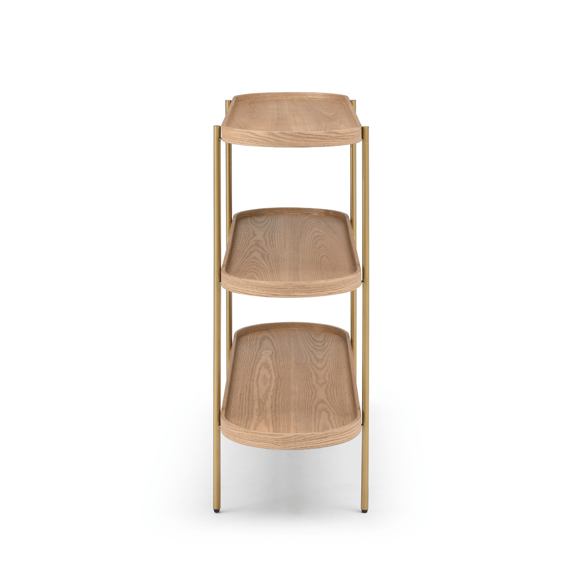 Seek & Ramble Shelving Cleo 3 Tier Shelf 120cm x 80cm Bookcase/Console Ash Black Frame