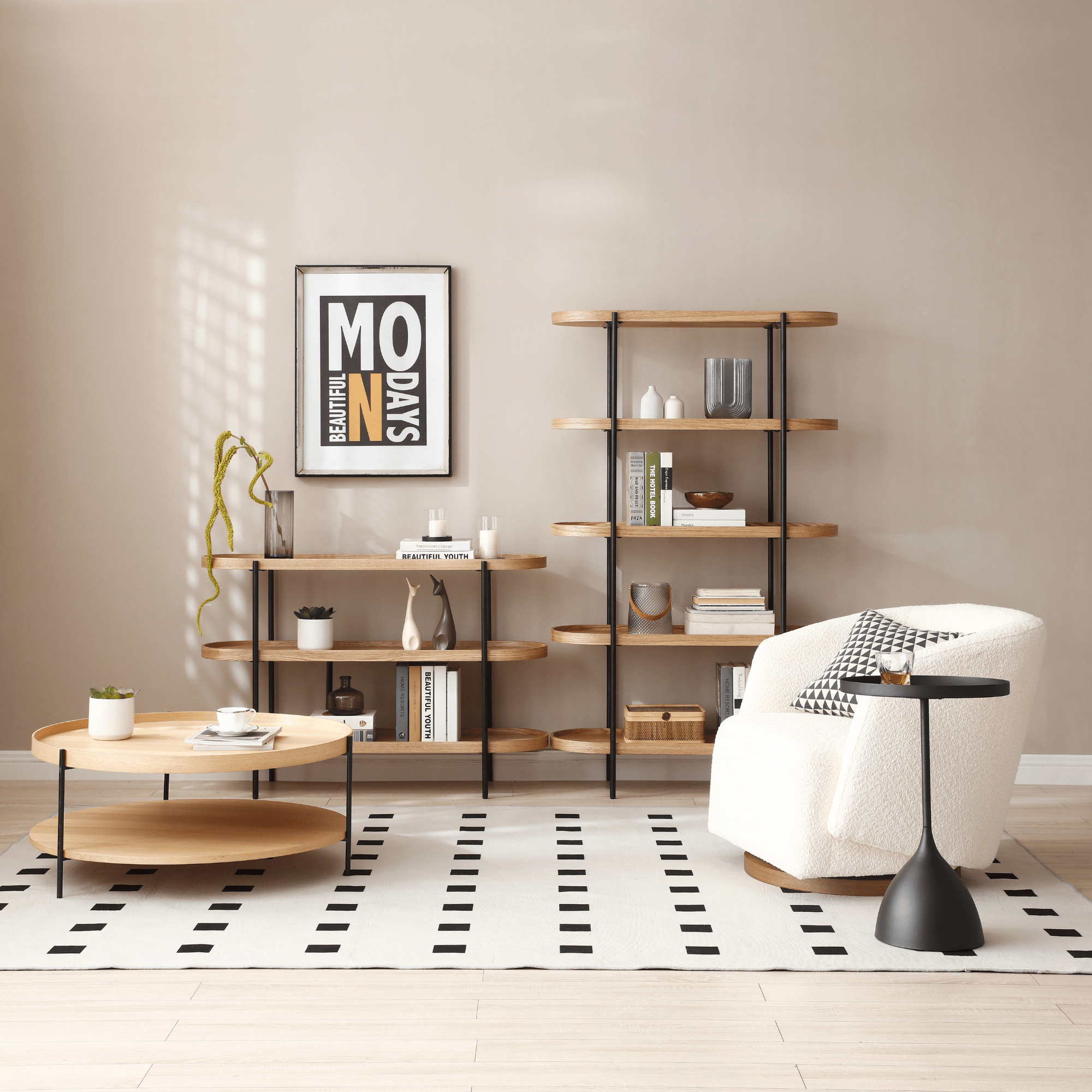 Seek & Ramble Shelving Cleo 3 Tier Shelf Bookcase/Console Ash