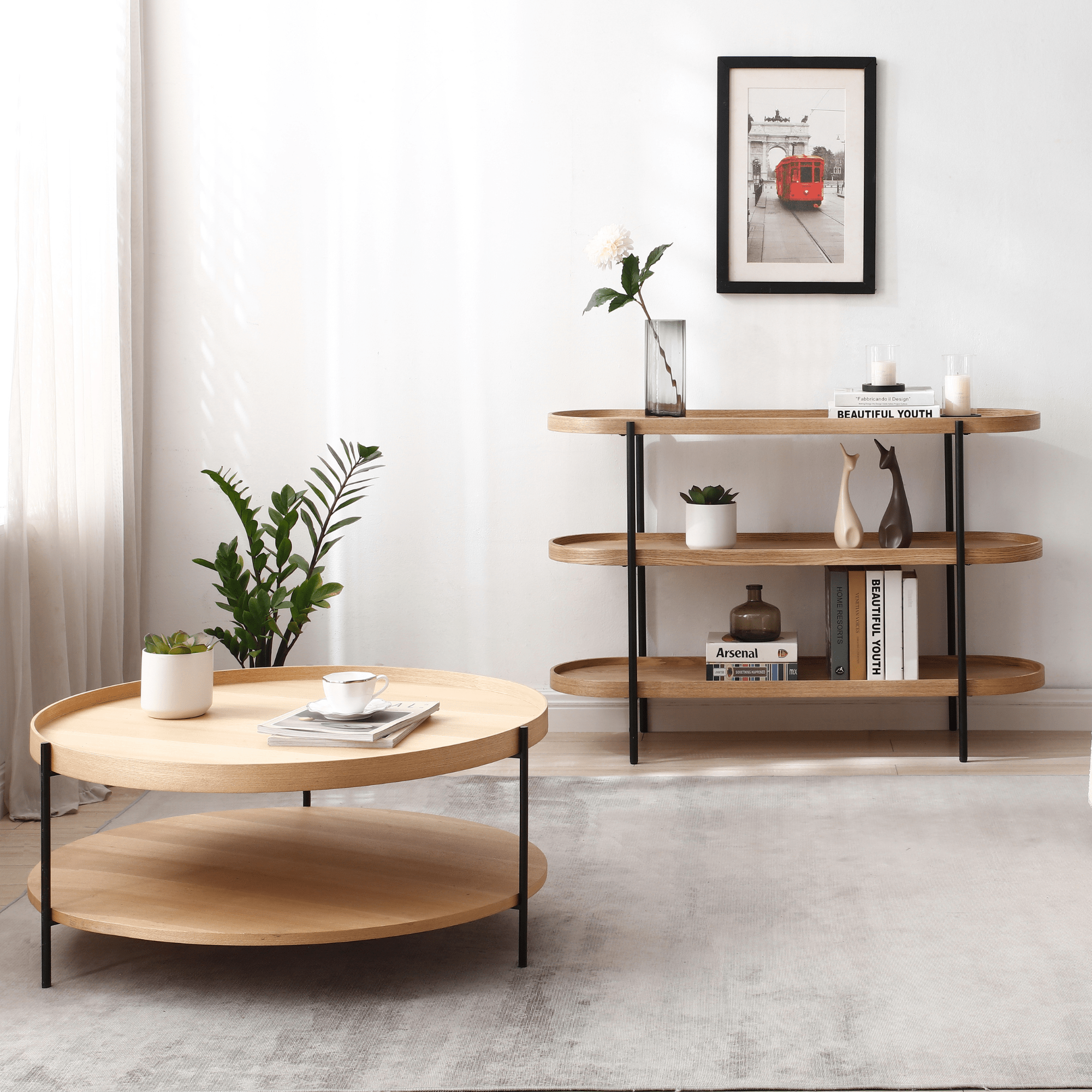 Seek & Ramble Shelving Cleo 3 Tier Shelf Bookcase/Console Ash