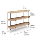 Seek & Ramble Shelving Cleo 3 Tier Shelf Bookcase/Console Ash