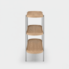 Seek & Ramble Shelving Cleo 3 Tier Shelf 120cm x 80cm Bookcase/Console Natural Ash and Brushed Steel Frame