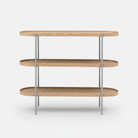 Seek & Ramble Shelving Cleo 3 Tier Shelf 120cm x 80cm Bookcase/Console Natural Ash and Brushed Steel Frame