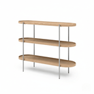 Seek & Ramble Shelving Cleo 3 Tier Shelf 120cm x 80cm Bookcase/Console Natural Ash and Brushed Steel Frame