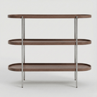 Seek & Ramble Shelving Cleo 3 Tier Shelf 120cm x 80cm Bookcase/Console Walnut & Brushed Steel Frame