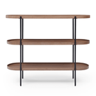 Seek & Ramble Shelving Black Frame Cleo 3 Tier Shelf 120cm x 80cm Bookcase/Console Walnut Gold Frame