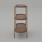 Seek & Ramble Shelving Cleo 3 Tier Shelf 120cm x 80cm Bookcase/Console Walnut & Gold Frame